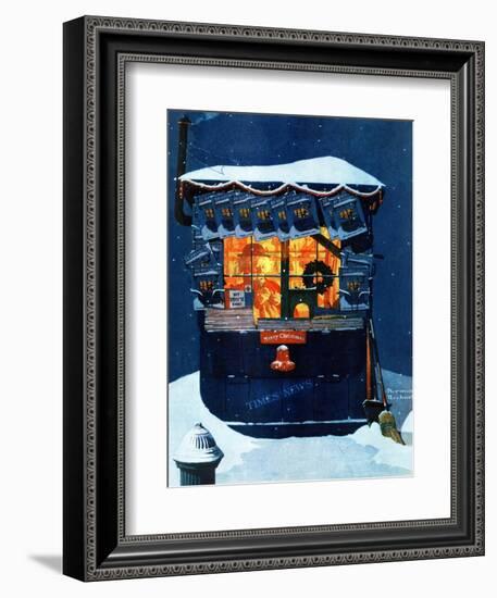 "Newsstand in the Snow", December 20,1941-Norman Rockwell-Framed Giclee Print