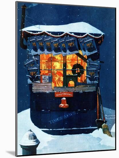 "Newsstand in the Snow", December 20,1941-Norman Rockwell-Mounted Giclee Print