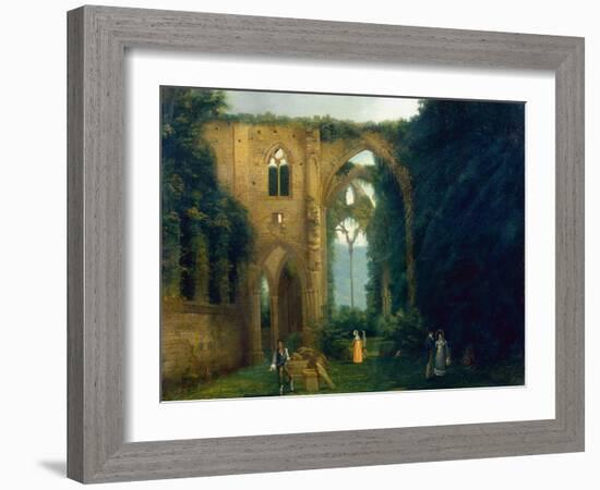 Newstead Abbey with the Last Resting Place of Byrons Dog Botswain-William West-Framed Giclee Print