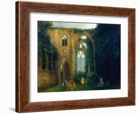 Newstead Abbey with the Last Resting Place of Byrons Dog Botswain-William West-Framed Giclee Print