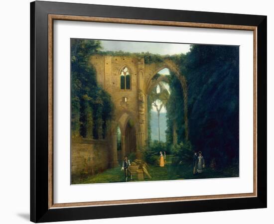 Newstead Abbey with the Last Resting Place of Byrons Dog Botswain-William West-Framed Giclee Print