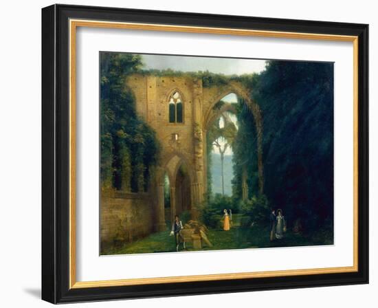 Newstead Abbey with the Last Resting Place of Byrons Dog Botswain-William West-Framed Giclee Print