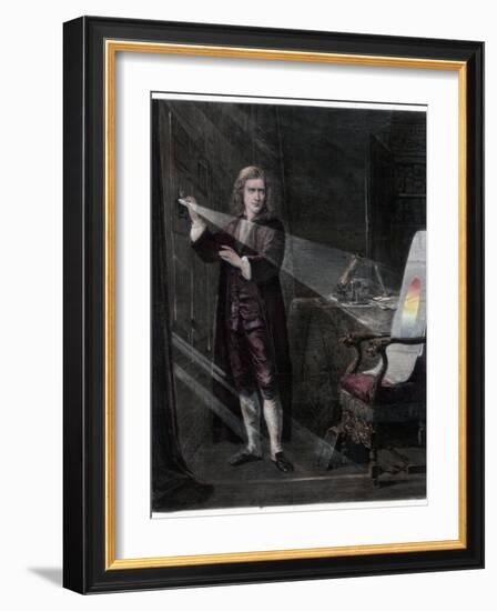 Newton Investigating Light, 1870-William Mouat Loudan-Framed Giclee Print