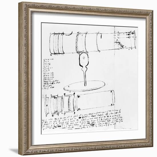 Newton's Telescope, Historical Artwork-Library of Congress-Framed Premium Photographic Print