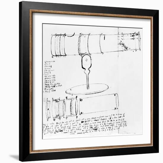 Newton's Telescope, Historical Artwork-Library of Congress-Framed Premium Photographic Print