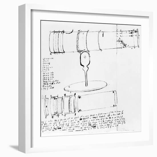 Newton's Telescope, Historical Artwork-Library of Congress-Framed Premium Photographic Print