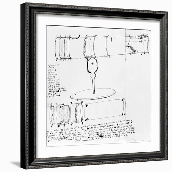 Newton's Telescope, Historical Artwork-Library of Congress-Framed Premium Photographic Print