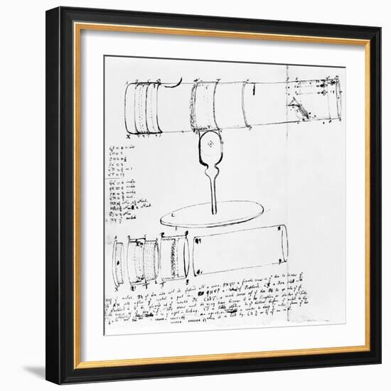 Newton's Telescope, Historical Artwork-Library of Congress-Framed Premium Photographic Print