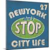 Newyork Stop Emblem Logo Graphic Design Athletic Sport Nyc Typography, T-Shirt Graphics, Vectors-emeget-Mounted Art Print