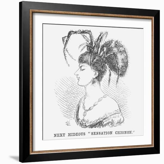 Next Hideous Sensation Chignon, 1867-Edward Linley Sambourne-Framed Giclee Print