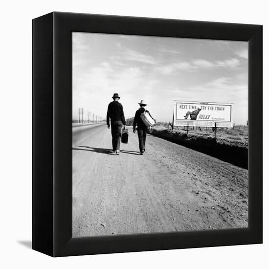 Next Time Try the Train Relax Southern Pacific, March 1937-Dorothea Lange-Framed Stretched Canvas