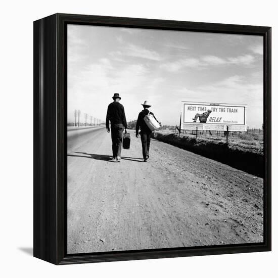 Next Time Try the Train Relax Southern Pacific, March 1937-Dorothea Lange-Framed Stretched Canvas