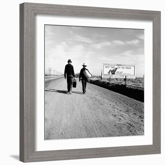 Next Time Try the Train Relax Southern Pacific, March 1937-Dorothea Lange-Framed Photo