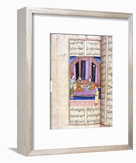 Nezami, Persian poet, recounting the story of Alexander the Great, 12th century (18th century)-Unknown-Framed Giclee Print