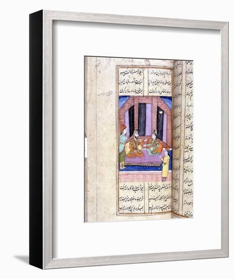 Nezami, Persian poet, recounting the story of Alexander the Great, 12th century (18th century)-Unknown-Framed Giclee Print
