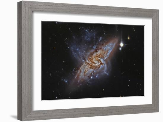 Ngc 3314, a Pair of Overlapping Spiral Galaxies-null-Framed Photographic Print