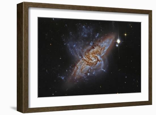 Ngc 3314, a Pair of Overlapping Spiral Galaxies-null-Framed Photographic Print