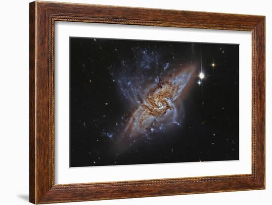 Ngc 3314, a Pair of Overlapping Spiral Galaxies-null-Framed Photographic Print