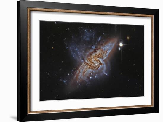 Ngc 3314, a Pair of Overlapping Spiral Galaxies-null-Framed Photographic Print