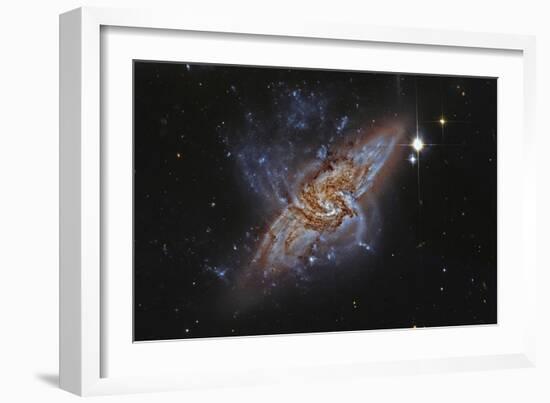 Ngc 3314, a Pair of Overlapping Spiral Galaxies-null-Framed Photographic Print