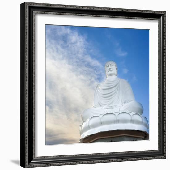 Nha Trang, South Central Vietnam. White Buddha statue.-Tom Haseltine-Framed Photographic Print