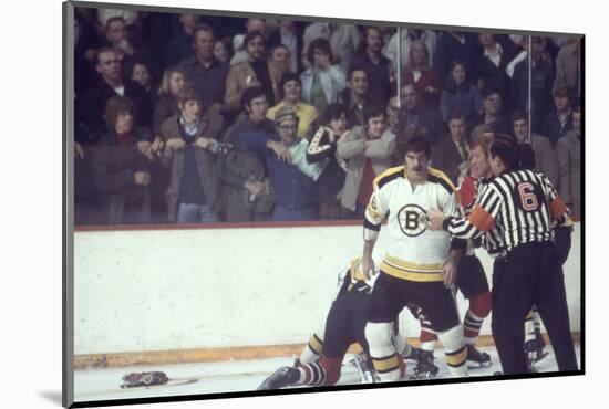 Nhl Boston Bruin Player Derek Sanderson in a Brawl Against Chicago Black Hawks-Art Rickerby-Mounted Photographic Print