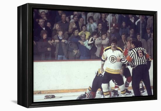 Nhl Boston Bruin Player Derek Sanderson in a Brawl Against Chicago Black Hawks-Art Rickerby-Framed Premier Image Canvas