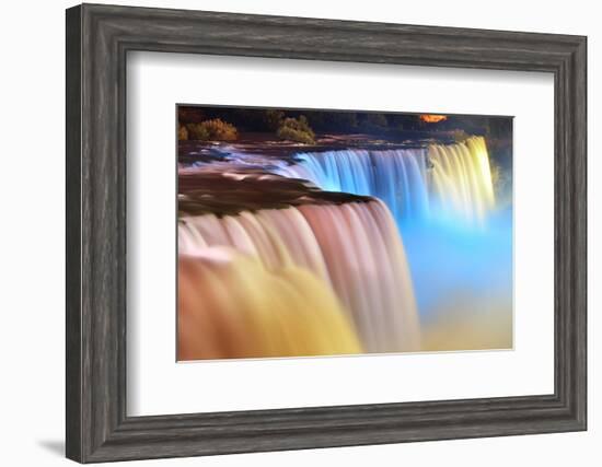 Niagara Falls Lit at Night-null-Framed Art Print