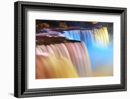 Niagara Falls Lit at Night-null-Framed Art Print