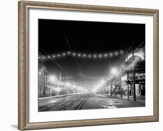 Niagara Falls, N.Y. Falls Street at Night-null-Framed Photo