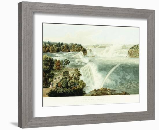 Niagara Falls. Painted from the Chinese Pagoda, Point View Gardensr, 1845-John Bachman-Framed Giclee Print