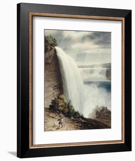 Niagara Falls, Part of the American Fall from the Foot of the Staircase, circa 1829-William James Bennett-Framed Giclee Print