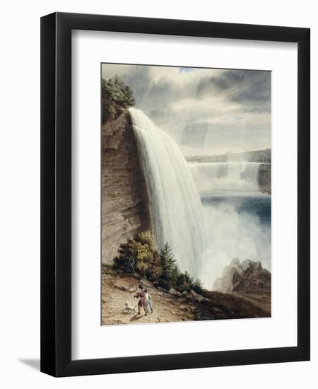 Niagara Falls, Part of the American Fall from the Foot of the Staircase, circa 1829-William James Bennett-Framed Giclee Print