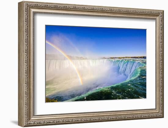 Niagara Falls Rim & Rainbow-null-Framed Art Print