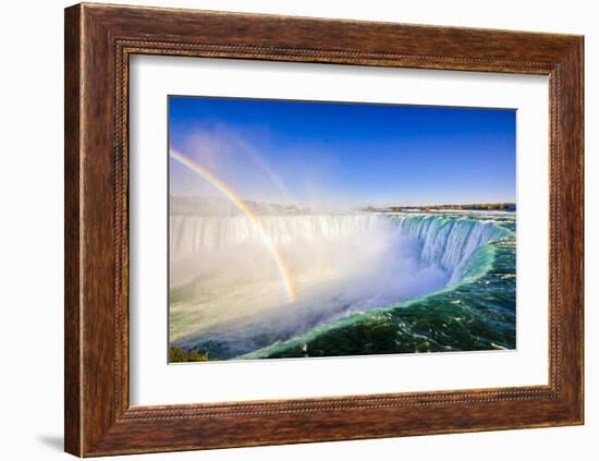 Niagara Falls Rim & Rainbow-null-Framed Art Print