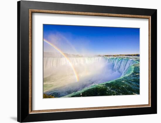 Niagara Falls Rim & Rainbow-null-Framed Art Print