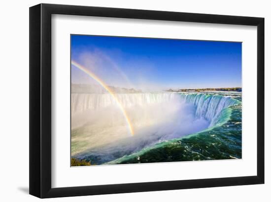 Niagara Falls Rim & Rainbow-null-Framed Art Print