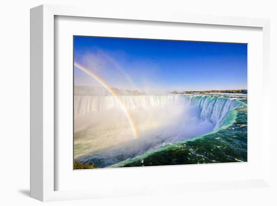 Niagara Falls Rim & Rainbow-null-Framed Art Print