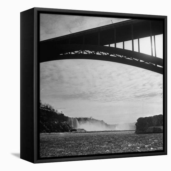 Niagara Falls Viewed from a Point under the Rainbow Bridge-Joe Scherschel-Framed Premier Image Canvas