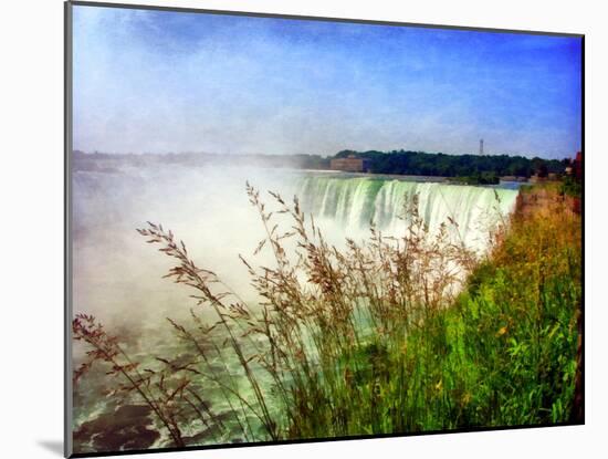 Niagara Falls With Grasses-Michelle Calkins-Mounted Photo