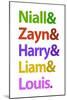 Niall Zayn Harry Liam and Louis Music Poster-null-Mounted Art Print