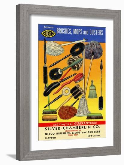 Nibco Brushes, Mops, And Dusters-Curt Teich & Company-Framed Art Print