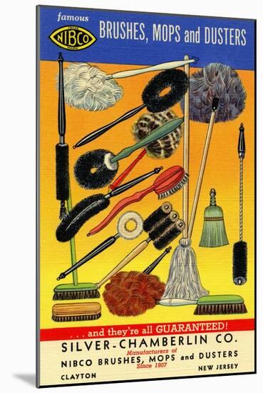 Nibco Brushes, Mops, And Dusters-Curt Teich & Company-Mounted Art Print