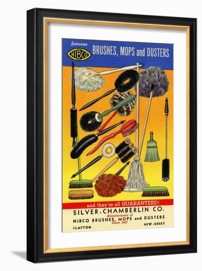 Nibco Brushes, Mops, And Dusters-Curt Teich & Company-Framed Art Print