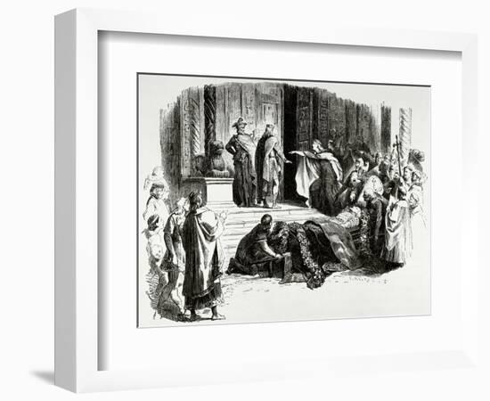 Nibelungenlied. Kriemhild Requiring the Proof of the Coffin.. Germany-Adolf Closs-Framed Giclee Print