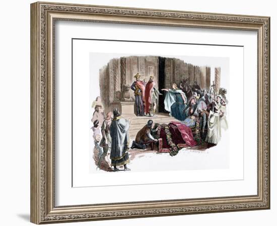 Nibelungenlied. Kriemhild Requiring the Proof of the Coffin-Adolf Closs-Framed Giclee Print