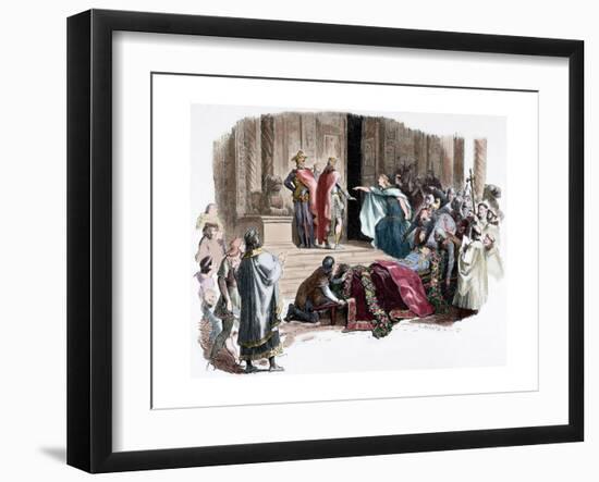Nibelungenlied. Kriemhild Requiring the Proof of the Coffin-Adolf Closs-Framed Giclee Print