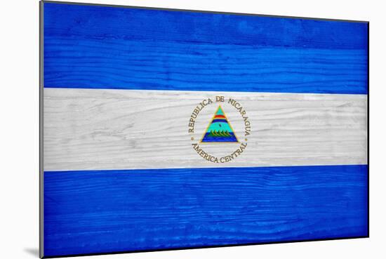 Nicaragua Flag Design with Wood Patterning - Flags of the World Series-Philippe Hugonnard-Mounted Art Print
