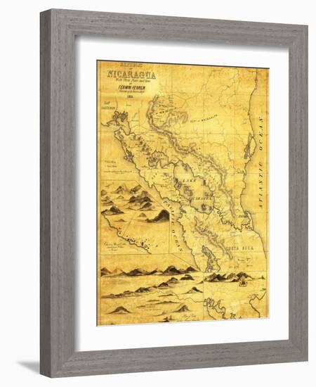 Nicaragua - Panoramic Map-Lantern Press-Framed Art Print