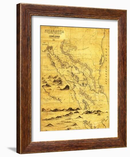 Nicaragua - Panoramic Map-Lantern Press-Framed Art Print